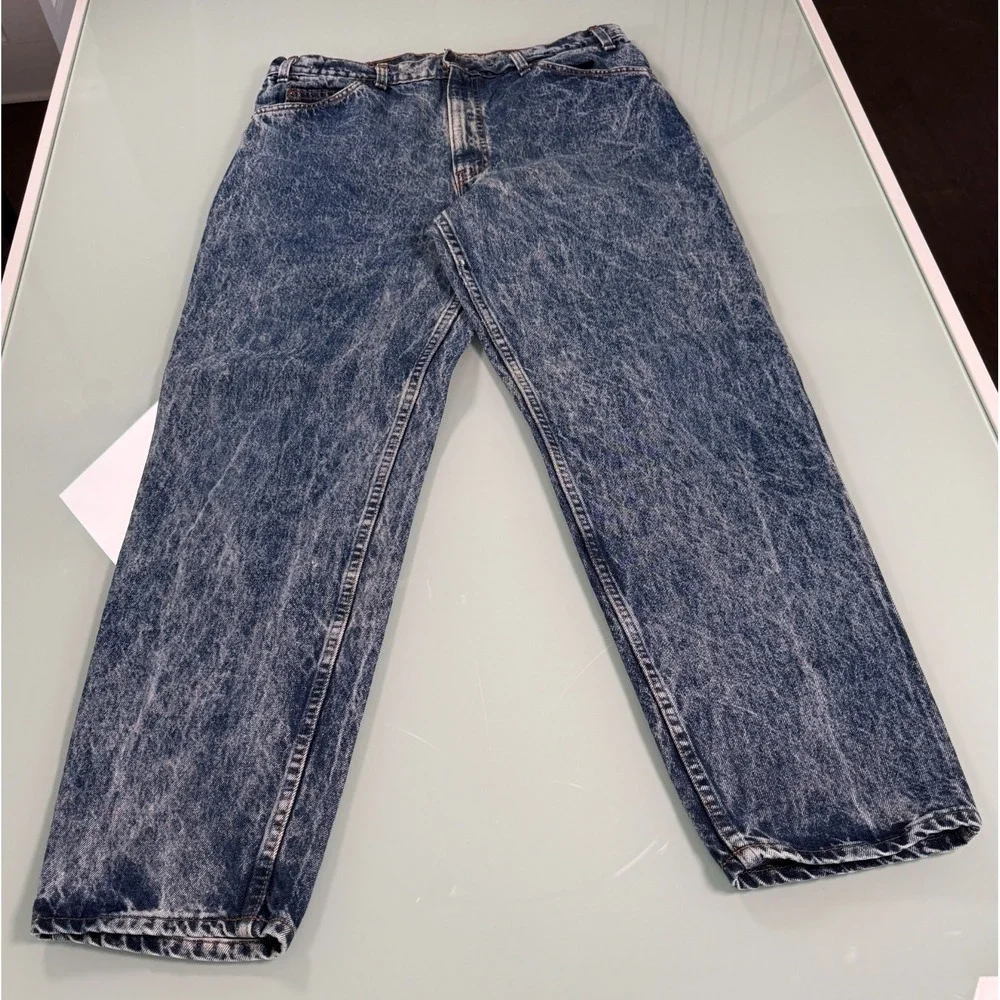 VTG 1989 Levis Acid Washed Jeans Men's 36x30 Blue Straight Leg‎ Streetwear Core